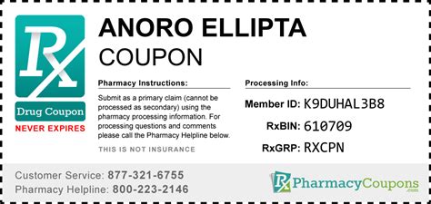 Anoro coupon - Dec 18, 2013 ... Anoro Ellipta is not indicated for the relief of acute bronchospasm or for the treatment of asthma. Anoro Ellipta (umeclidinium and vilanterol ...
